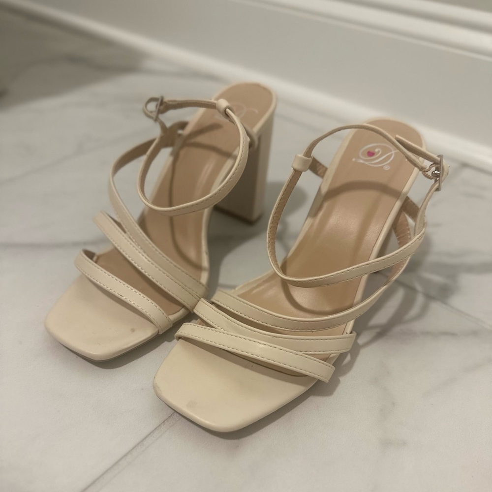 Cream Strappy Heels